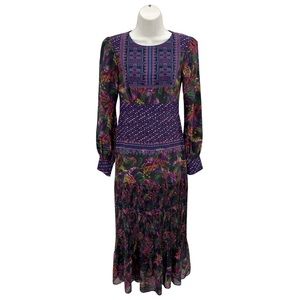 NWT Saloni multicolored silk dress